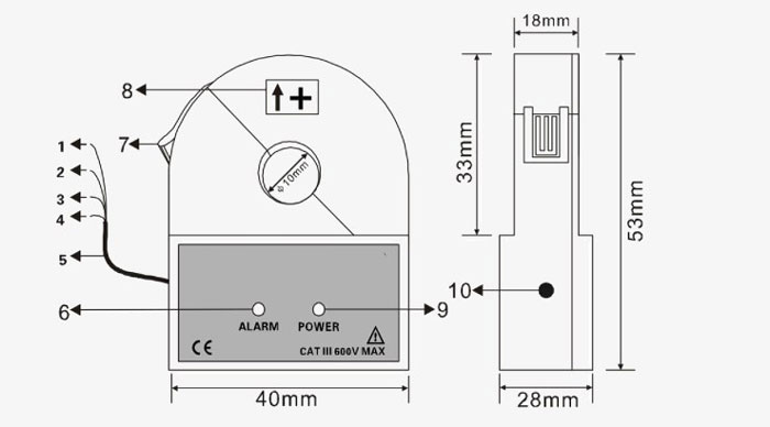 DC leakage current transformer 10mm dimension