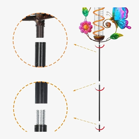 Decorative rain gauge detail