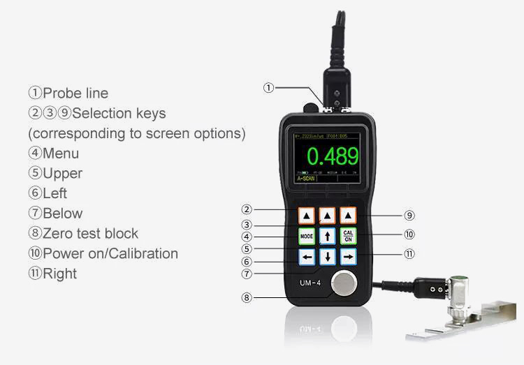 Digital A-Scan ultrasonic thickness gauge dimensions