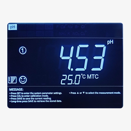 Digital benchtop ph meter with a large lcd screen