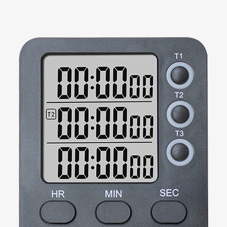 Digital kitchen timer with three channels