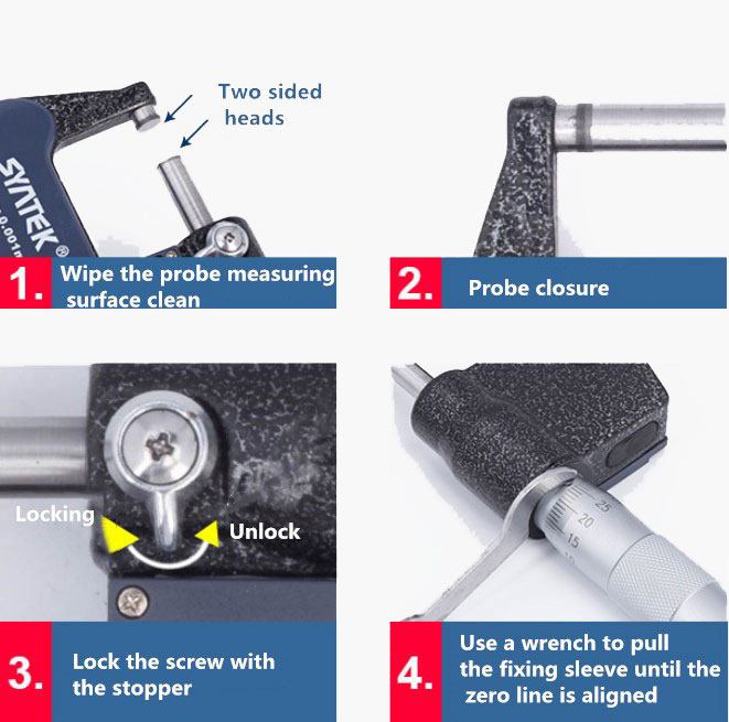 Digital outside micrometer zeroing method