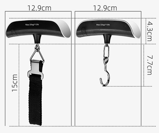 Digital portable luggage dimension