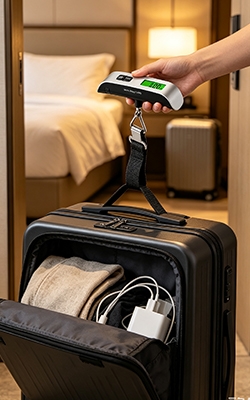 Digital portable luggage scale for luggage