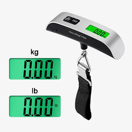 Digital portable luggage scale with lcd backlit display