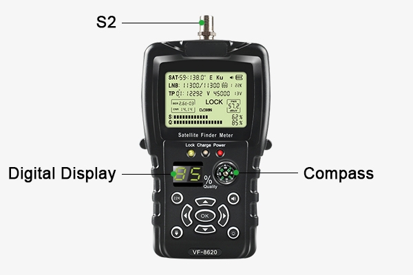 Digital satellite finder meter structure