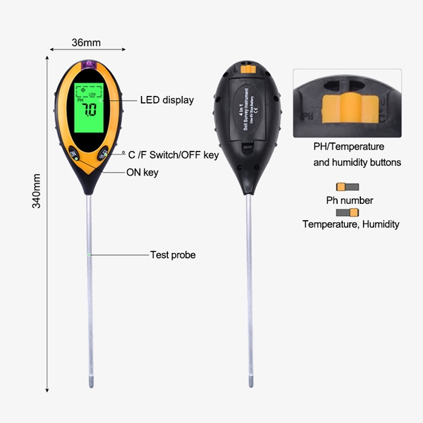 Digital soil moisture meter dimension