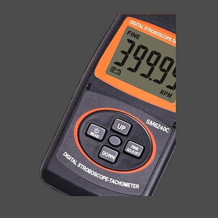 Digital stroboscope tachometer detail