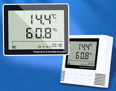 Digital temperature and humidity data logger with LCD display