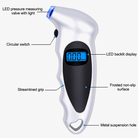 Digital tire pressure gauge details