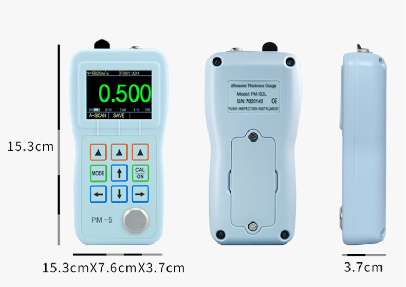 Digital ultrasonic thickness gauge dimension