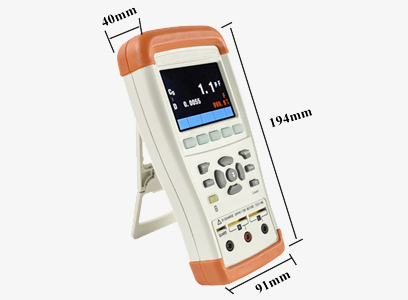 Dimension drawing of handheld LCR meter