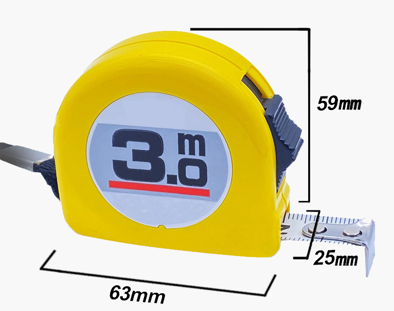 Dimension of 3m measuring tape
