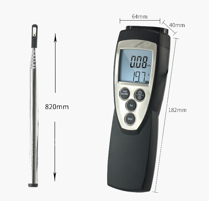 Thermal anemometer 20m/s dimension