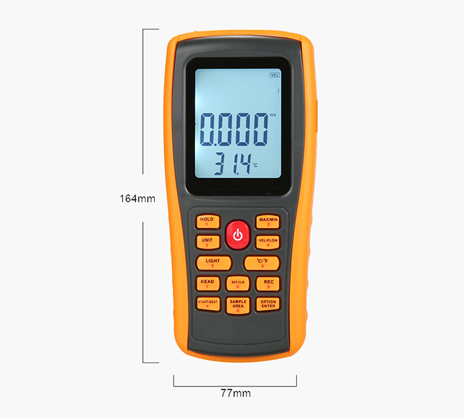 Vane anemometer dimension