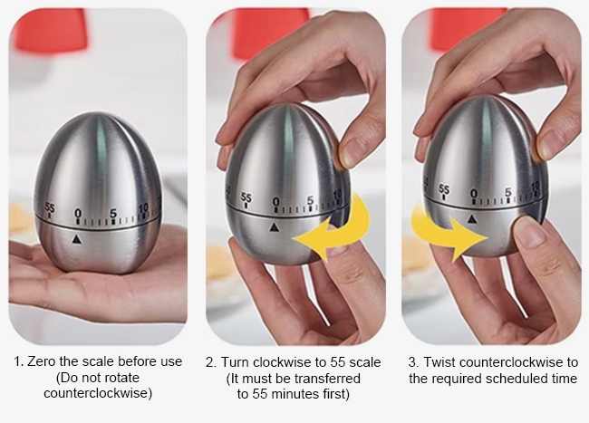 Egg kitchen timer operating steps