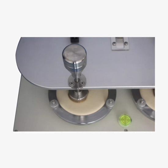 Eight-station Martindale abrasion tester view