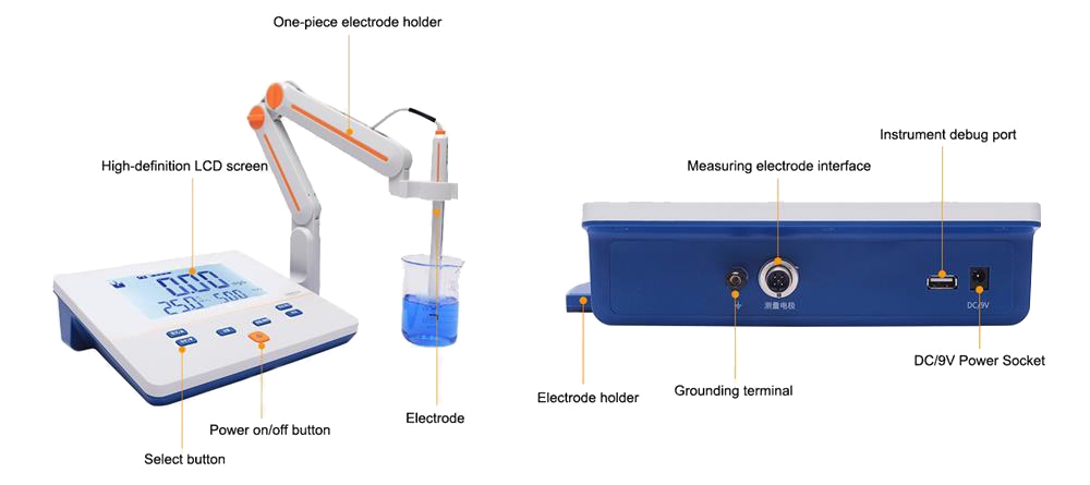 Electrical conductivity meter detail