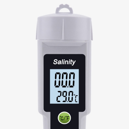 Electronic salinity meter adopts led backlit display