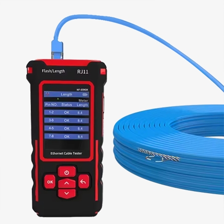 Ethernet cable tester testing view