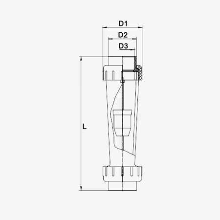 Float flow meter for liquid installation dimensions