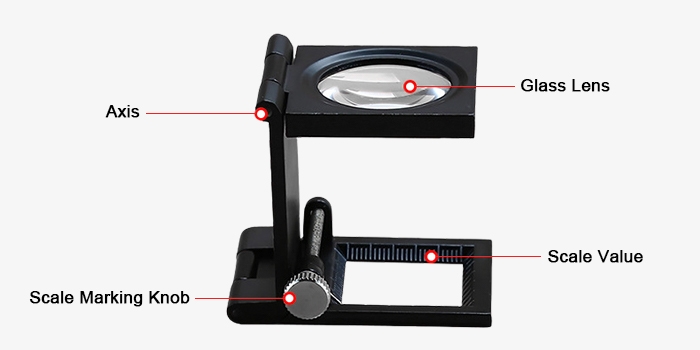 Folding magnifying glass structure