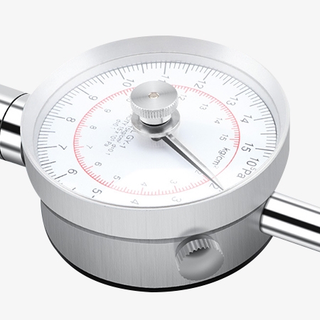 Fruit hardness tester with analog dial