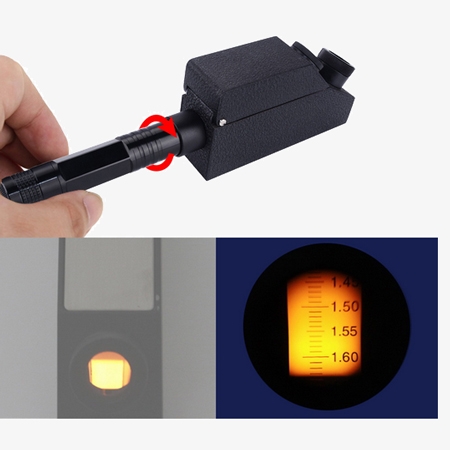 Gem refractometer with led light source
