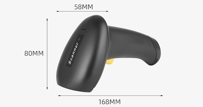 Handheld barcode scanner size