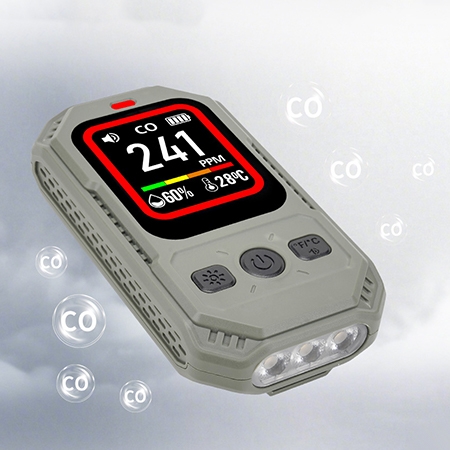 Handheld carbon monoxide detector light image