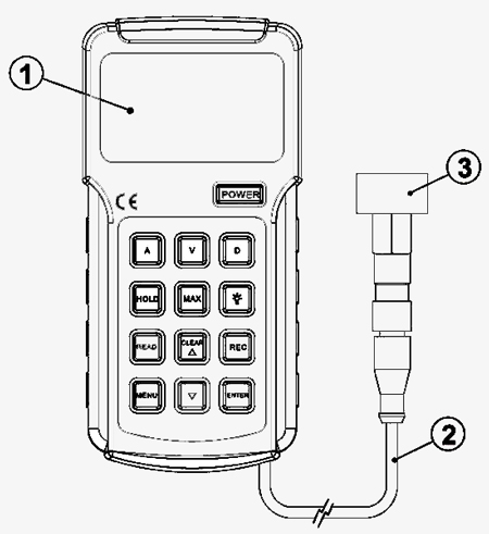 Handheld digital vibration meter details