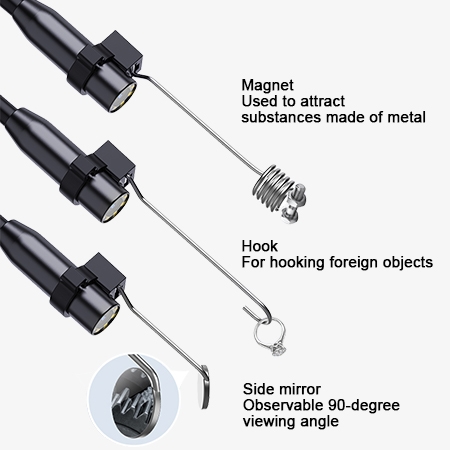 Handheld inspection camera with screen accessories