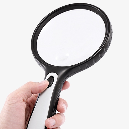 Handheld LED magnifying glass anti-slip handle