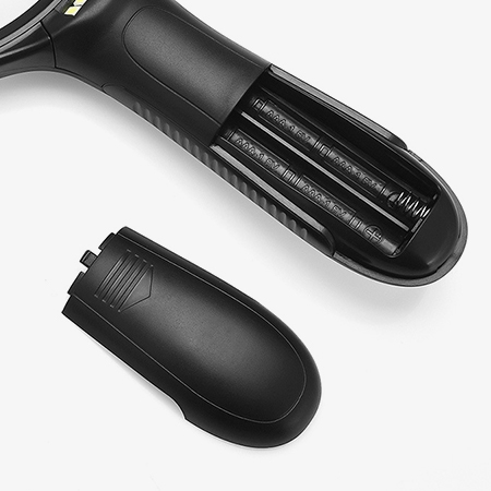 Handheld LED magnifying glass battery compartment