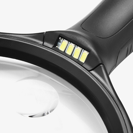 Handheld LED magnifying glass beads