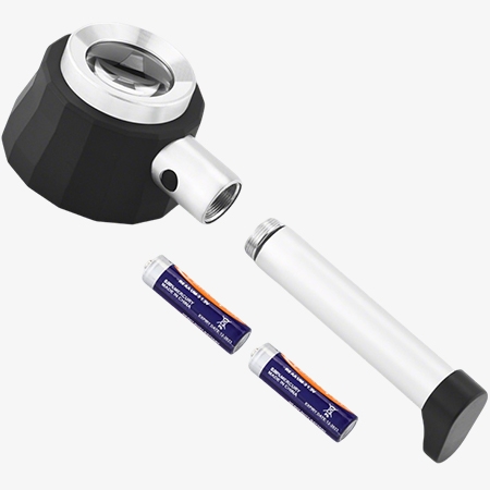 Handheld magnifying glass with scale detachable design