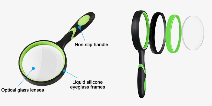 Handheld magnifying glass structure