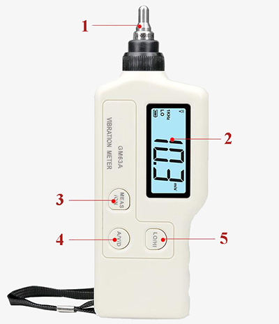 Handheld digital vibration meter details