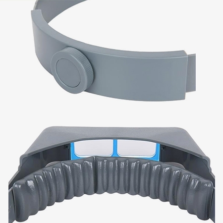 Headband magnifying glass forehead protection design