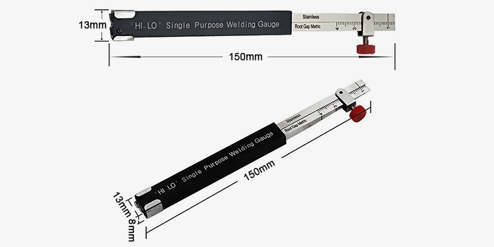 Hi-lo single purpose welding gauge dimensions