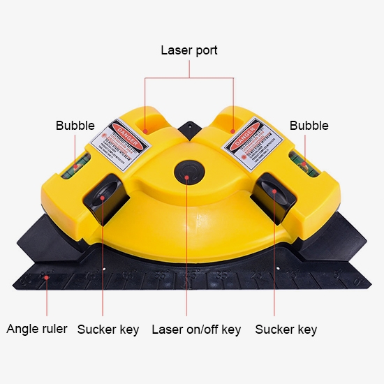 Indoor 90 degree angle laser level structure