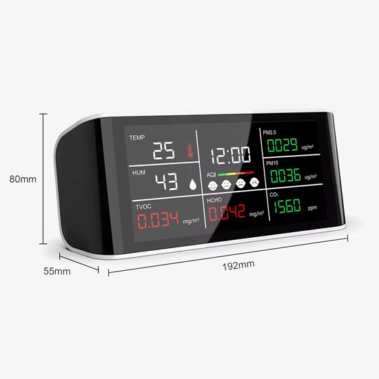 Indoor Air Quality Monitor, PM2.5/HCHO/TVOC/Temperature/Humidity