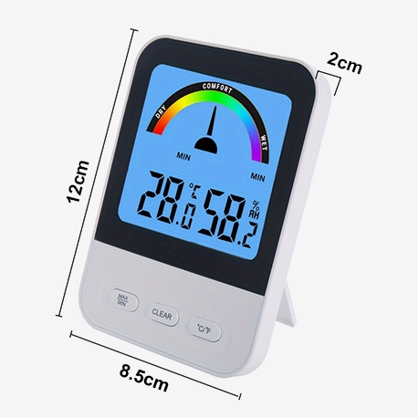 Indoor digital thermometer hygrometer dimension