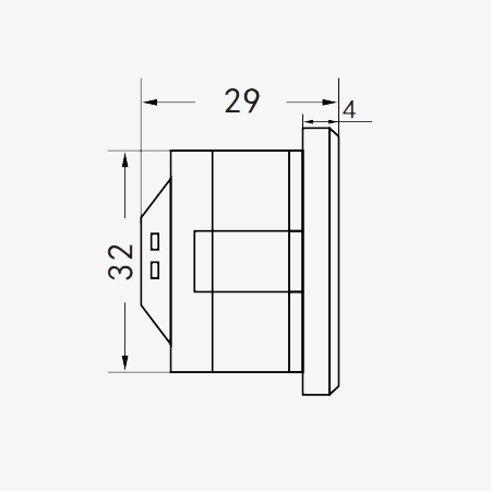 Inductive displacement sensor side structural diagram
