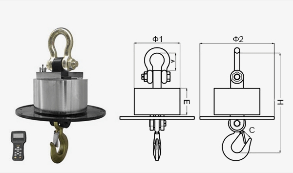Industrial crane scale size