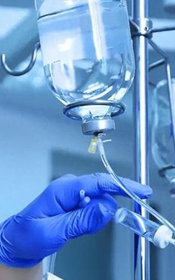 Infusion glass bottle for high voltage leak-tester