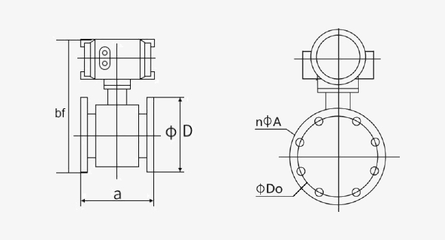 Insertion type electromagnetic flow meter dimension