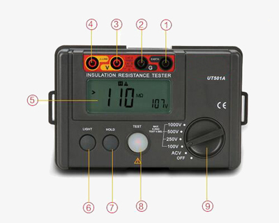 Insulation resistance tester external structure