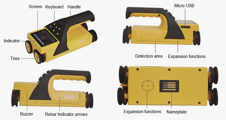Integrated concrete rebar scanner appearance chart