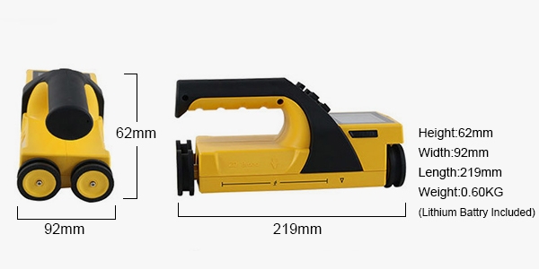 Integrated concrete rebar scanner dimension chart